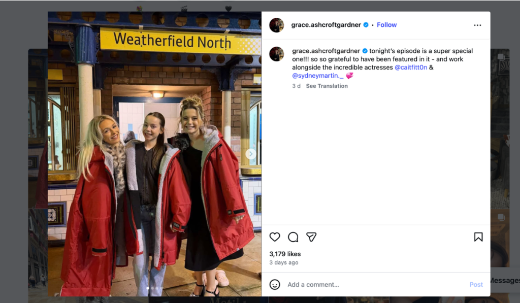 lily-grace-insta-post-coronation-street