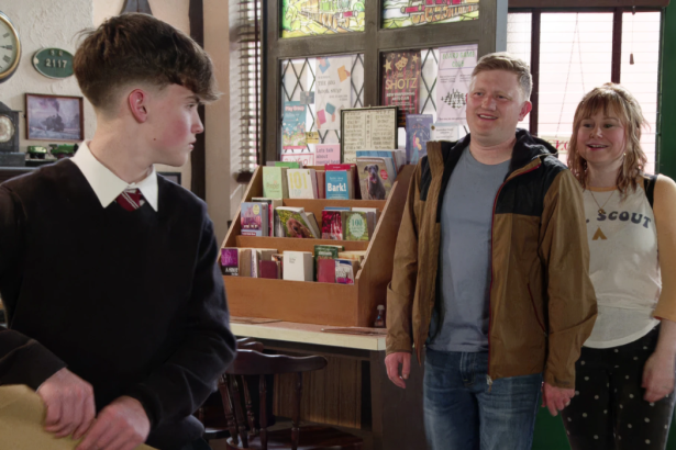 Joseph, Chesney and Gemma in Coronation Street